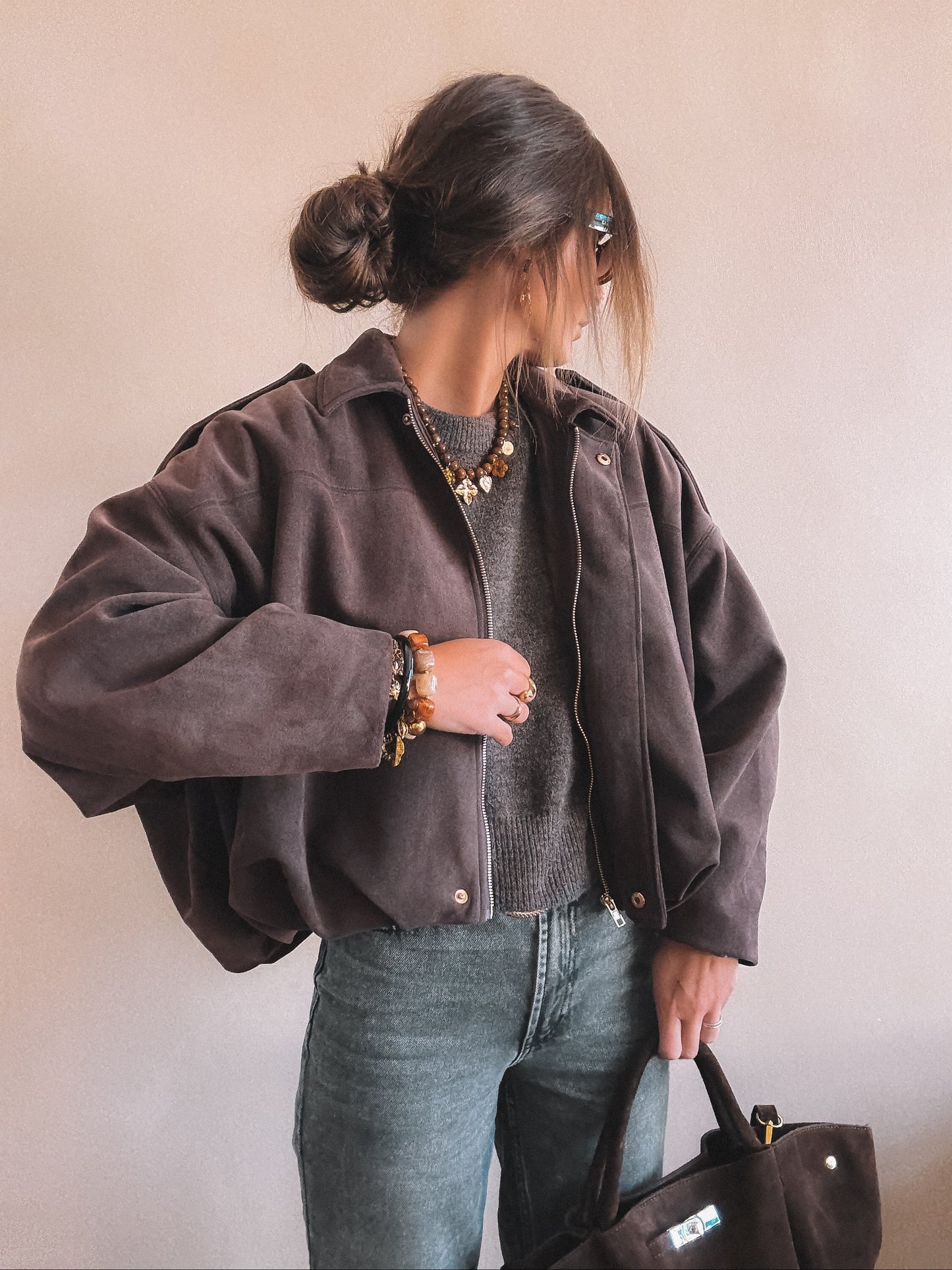 Veste Alix Suédine Marron