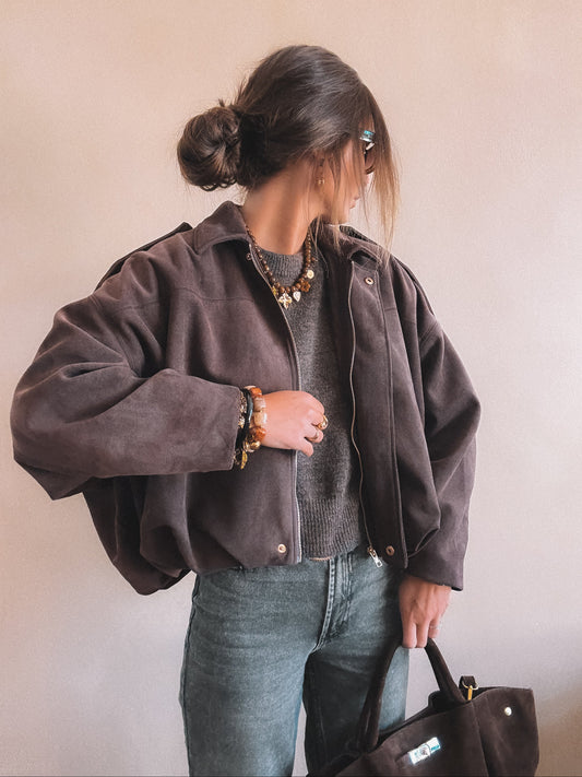 Veste Alix Suédine Marron