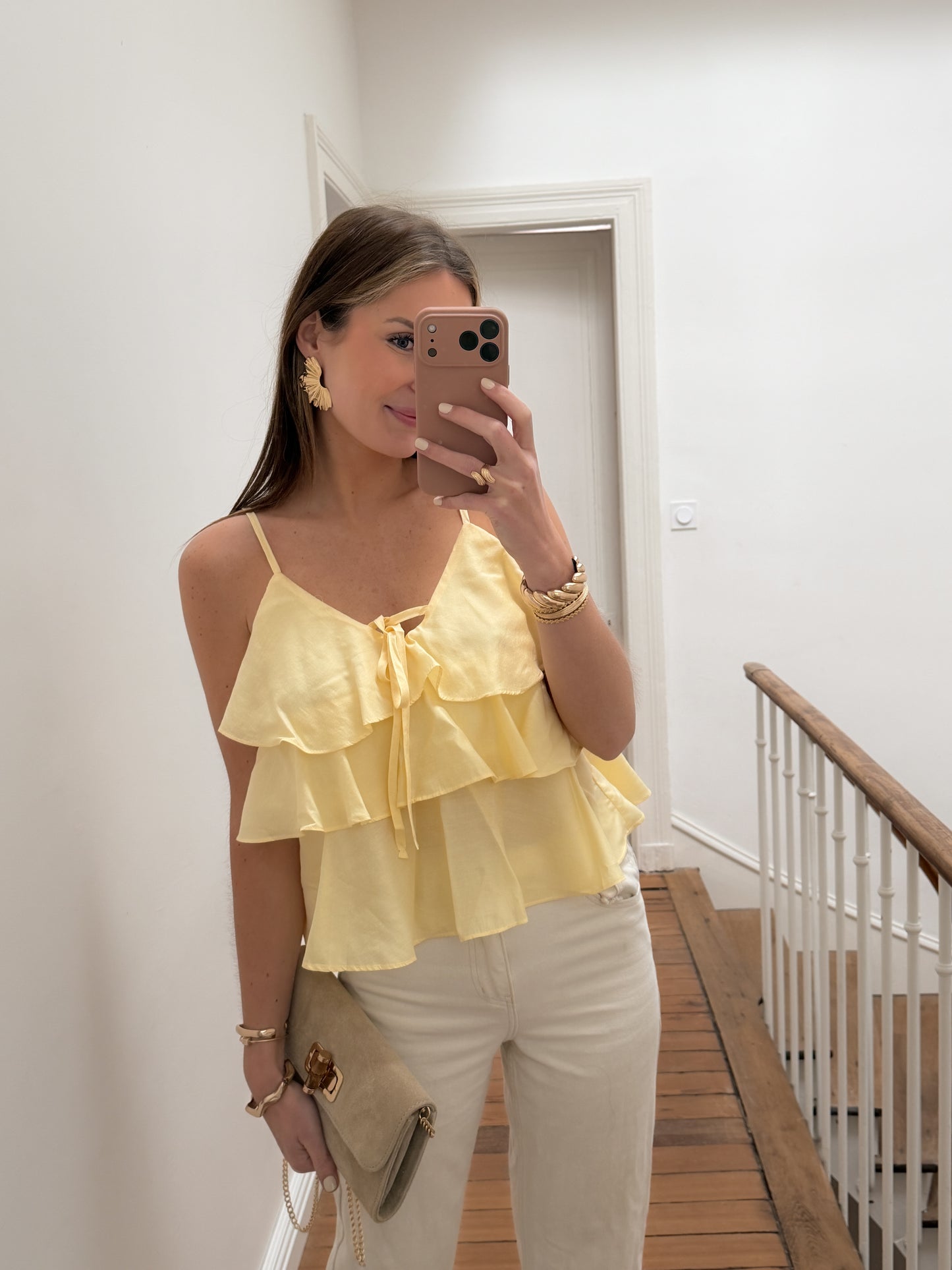 Top Céleste Jaune