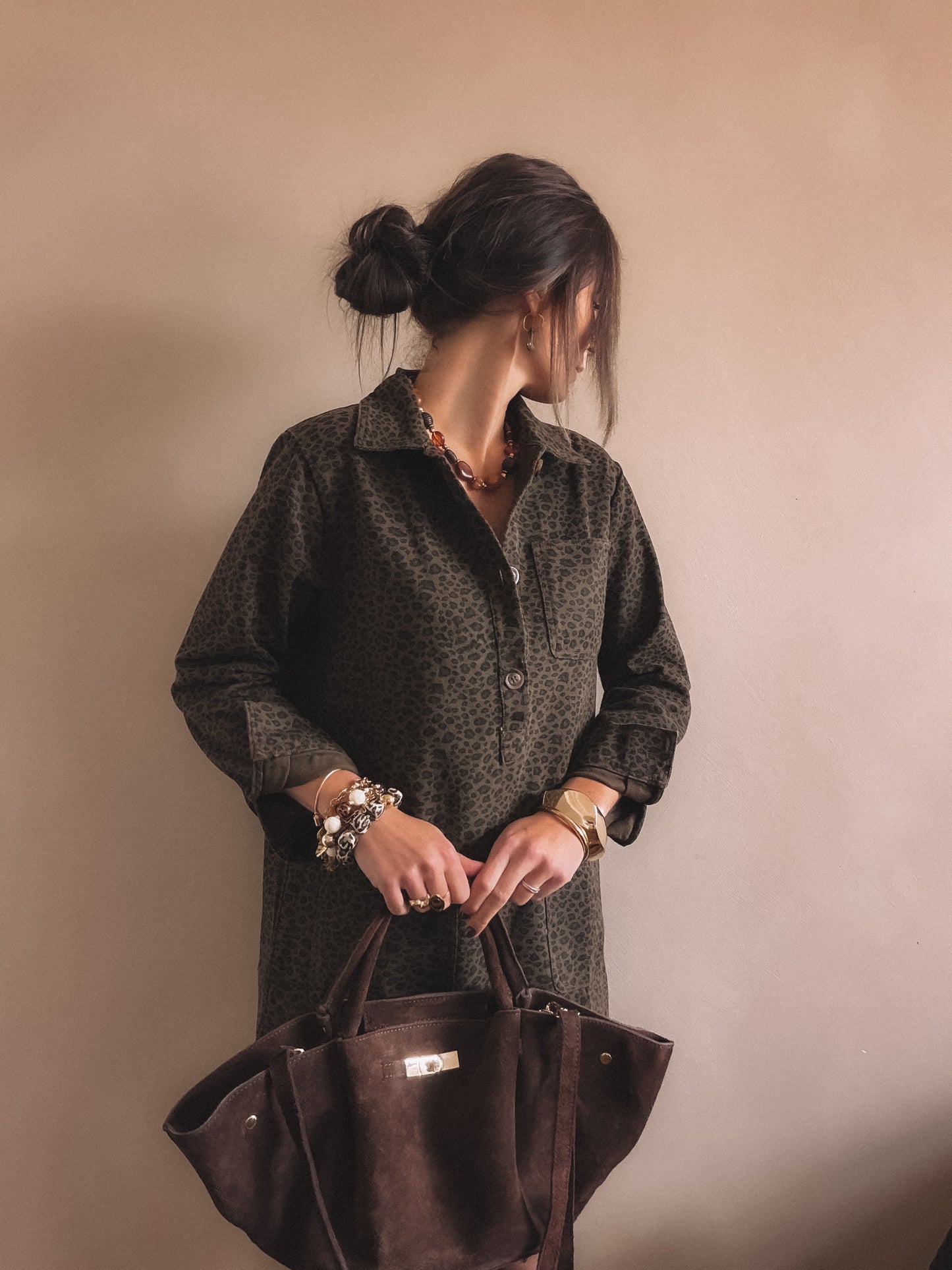 Robe en jean Ines Leopard