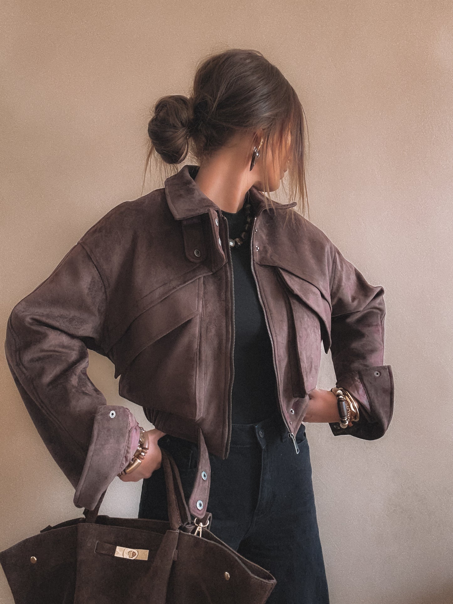 Veste Emma Marron Suédine