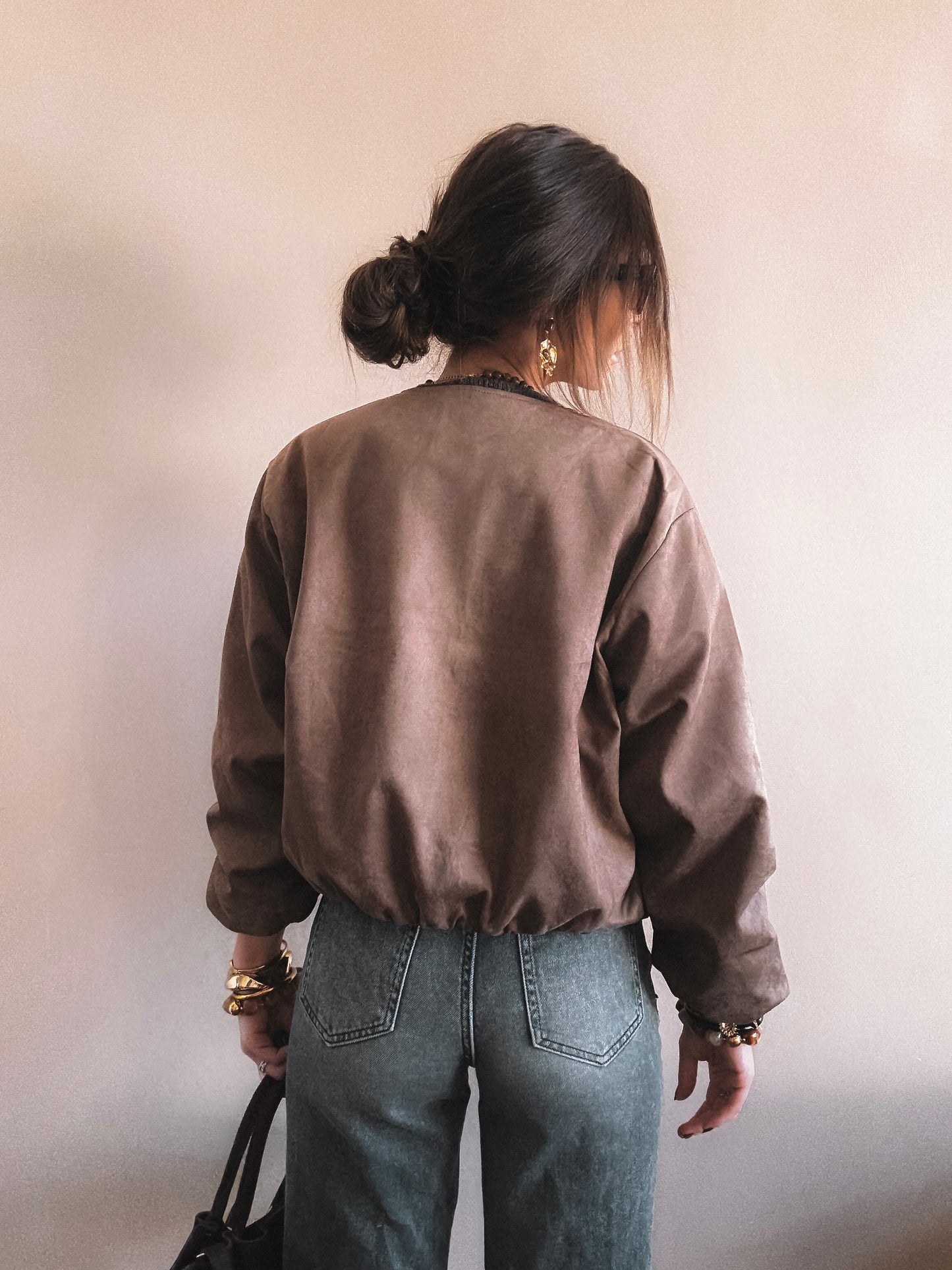Veste Alba Suédine Taupe