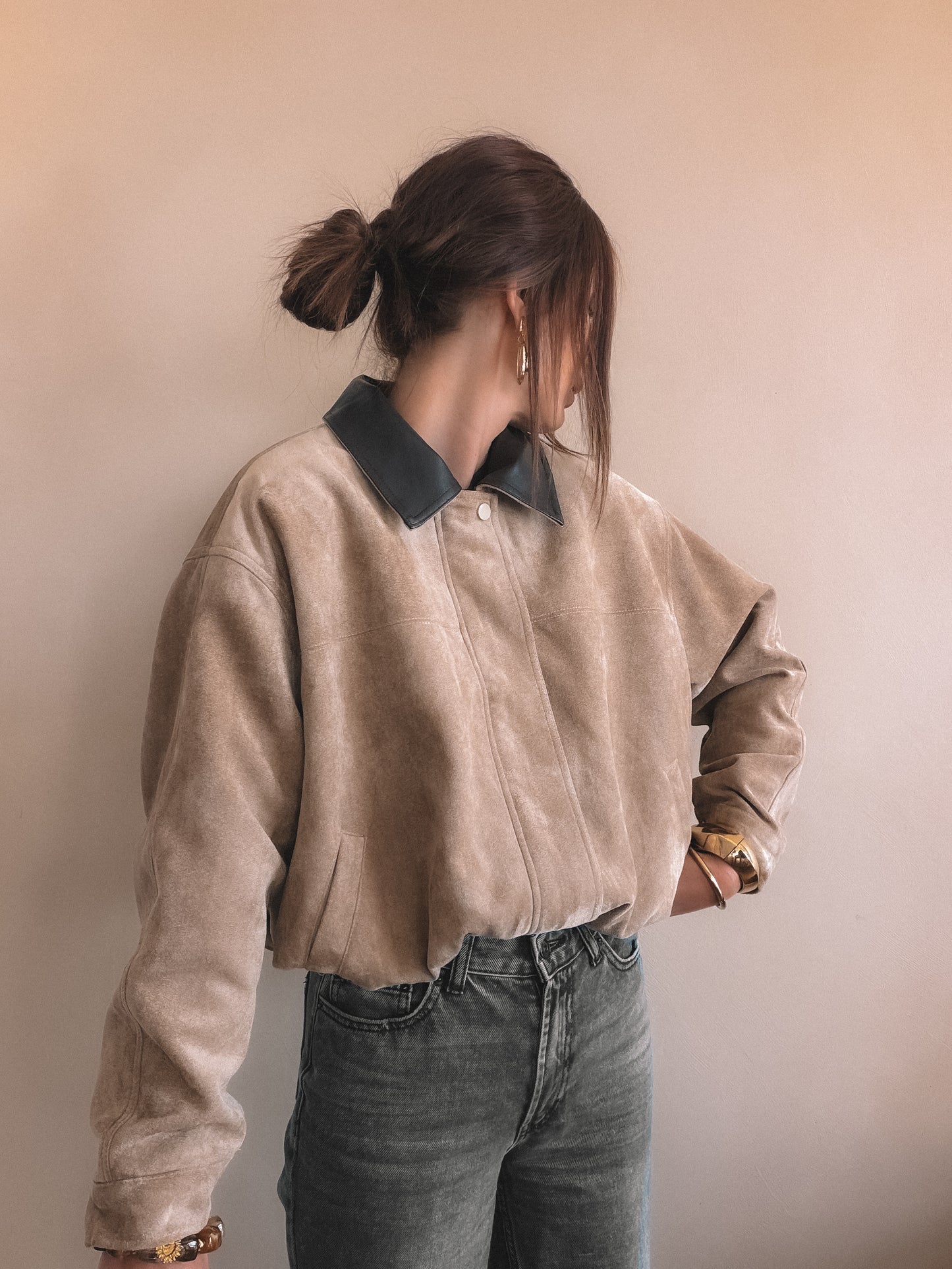 Manteau Thais Camel Suédine