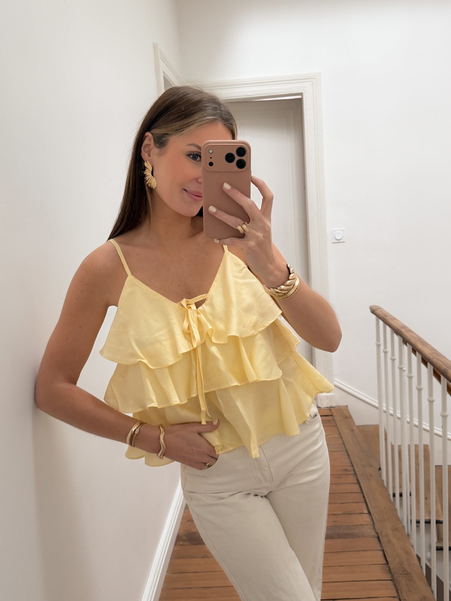Top Céleste Jaune