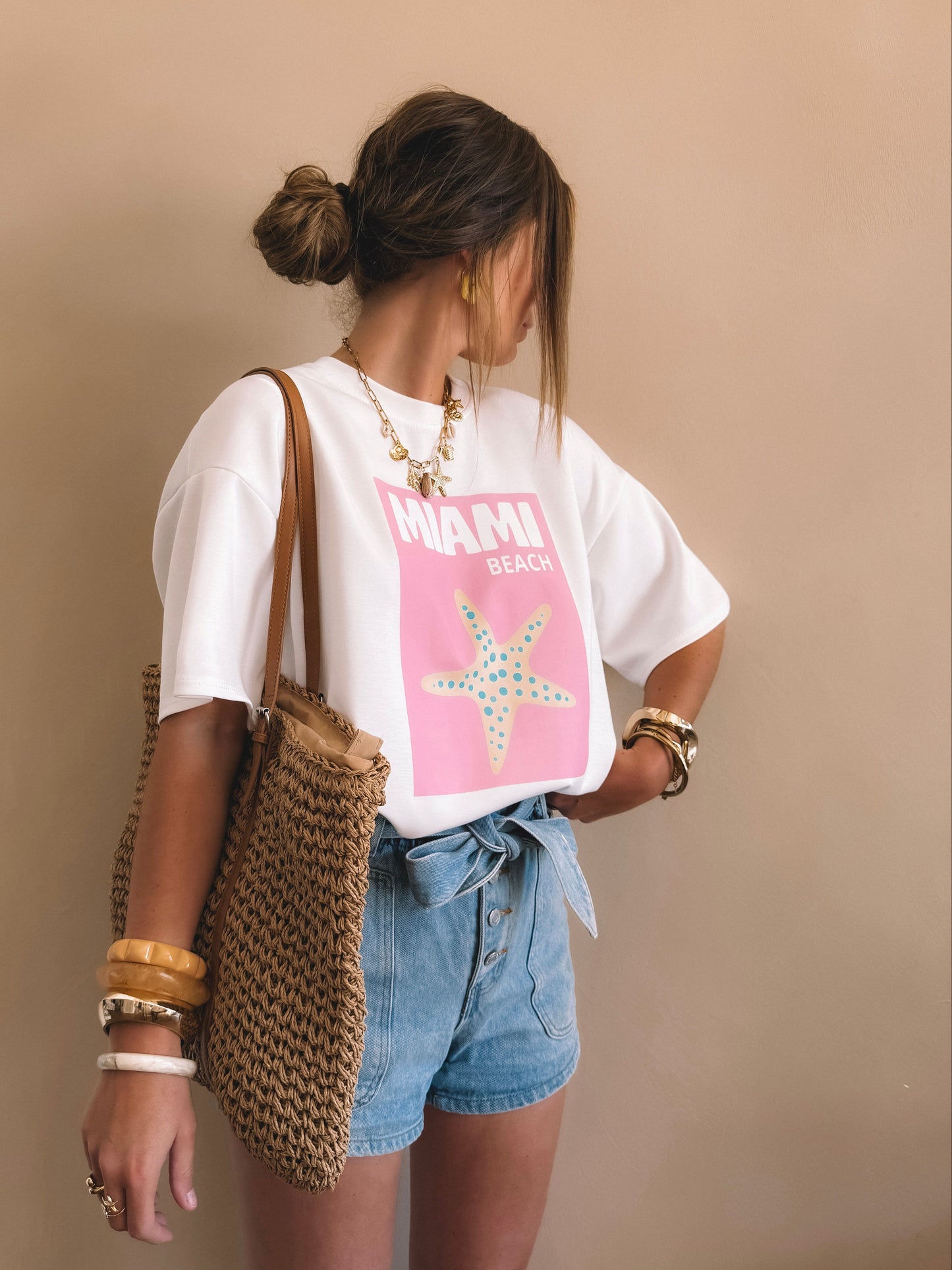 T-Shirt Miami Star Blanc