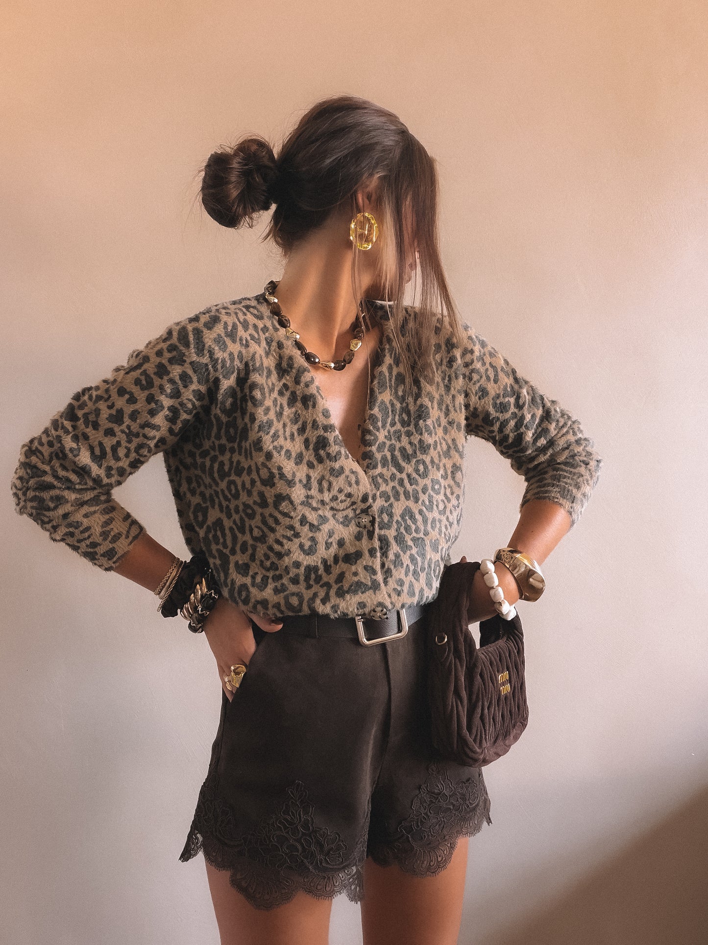 Gilet Léopard Camel
