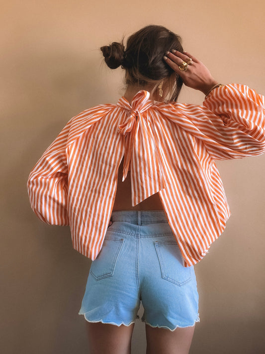 Blouse Calista à rayures Orange