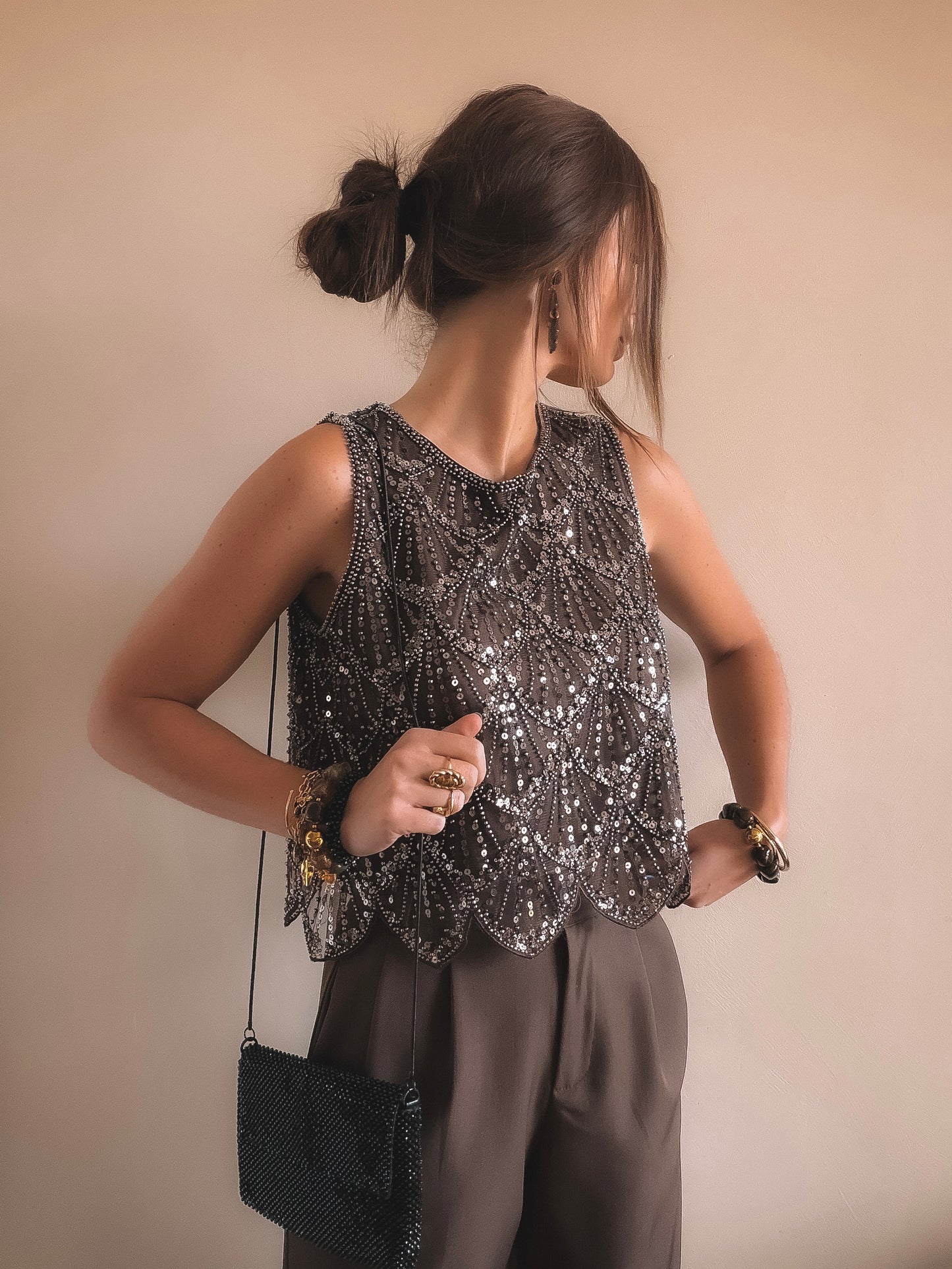 Top Mira Perles Marron