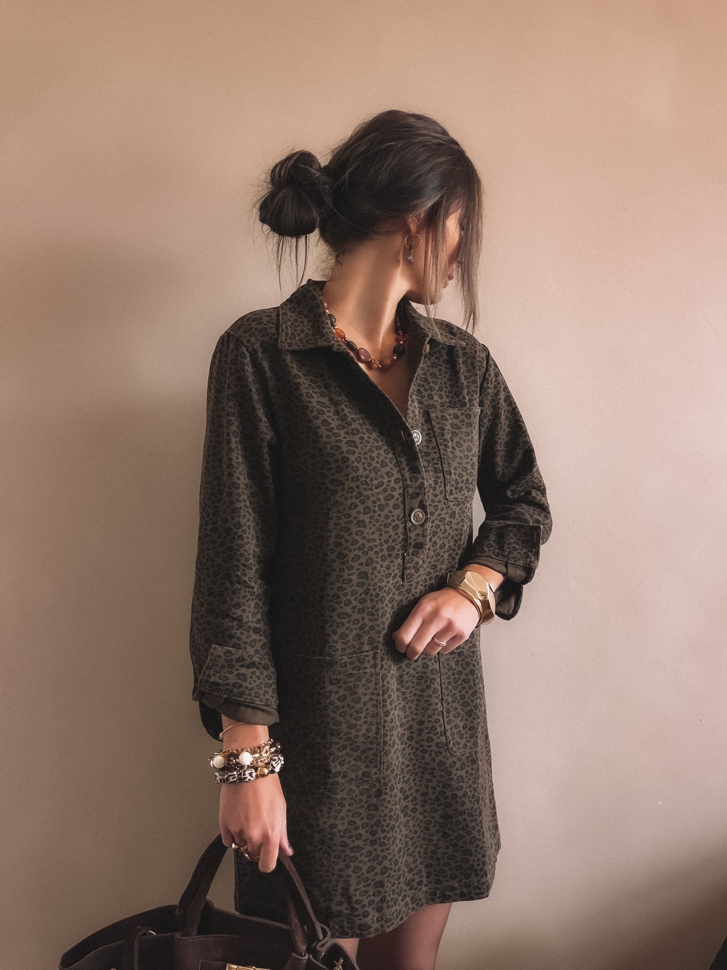 Robe en jean Ines Leopard