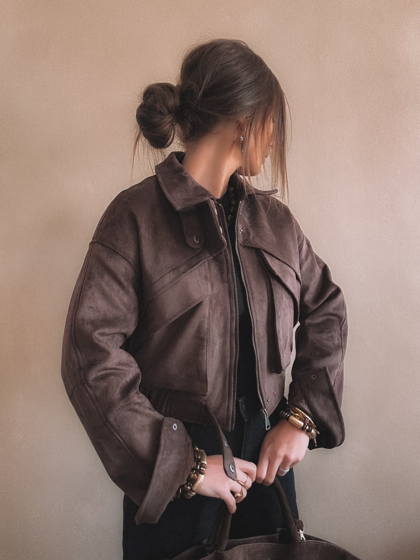 Veste Emma Marron Suédine