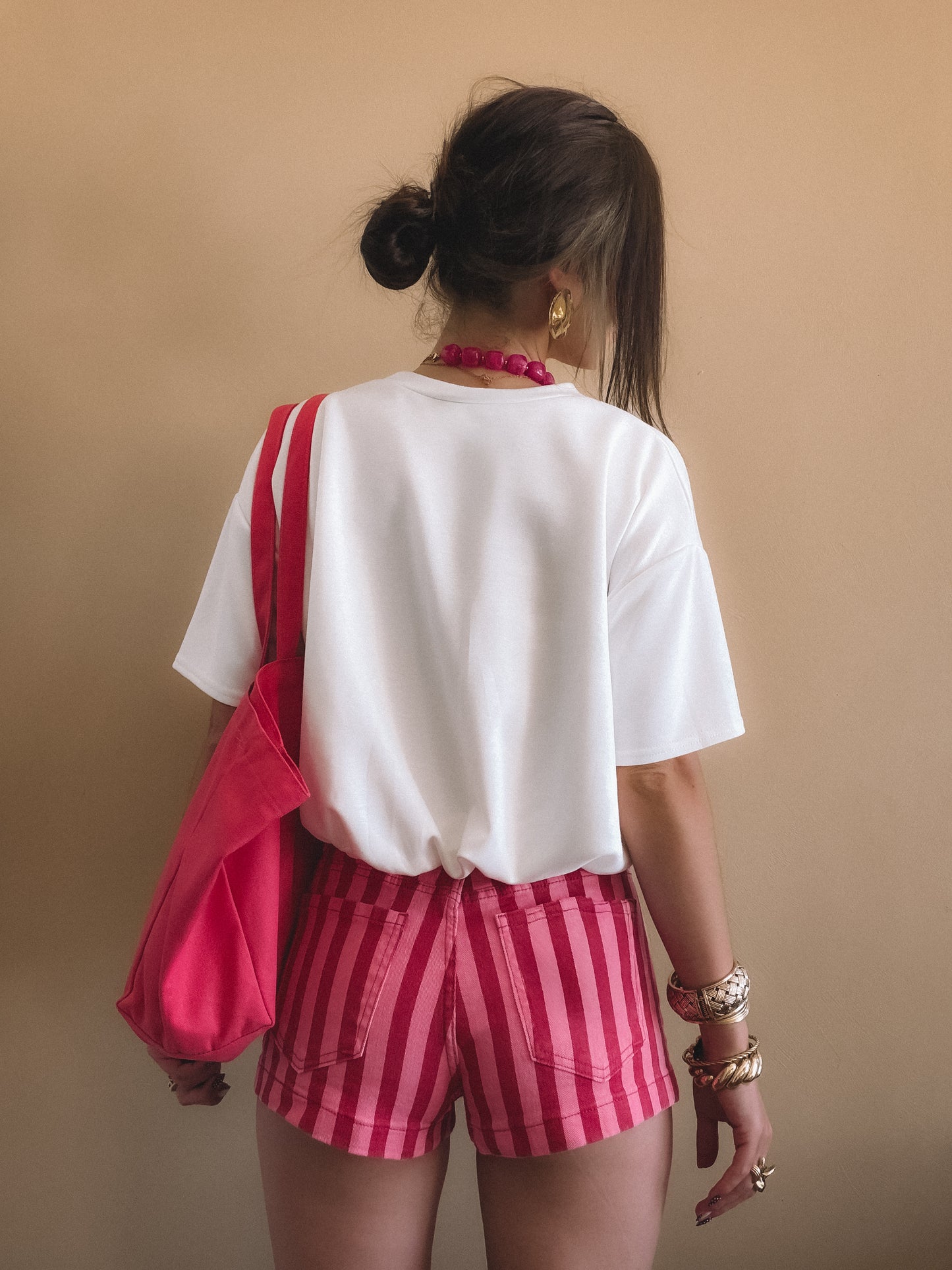 Short Rosa à rayures