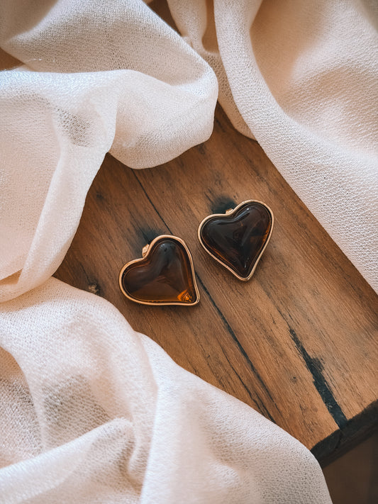 Boucles Ambre coeur