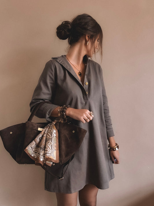 Robe en jean Almena Marron