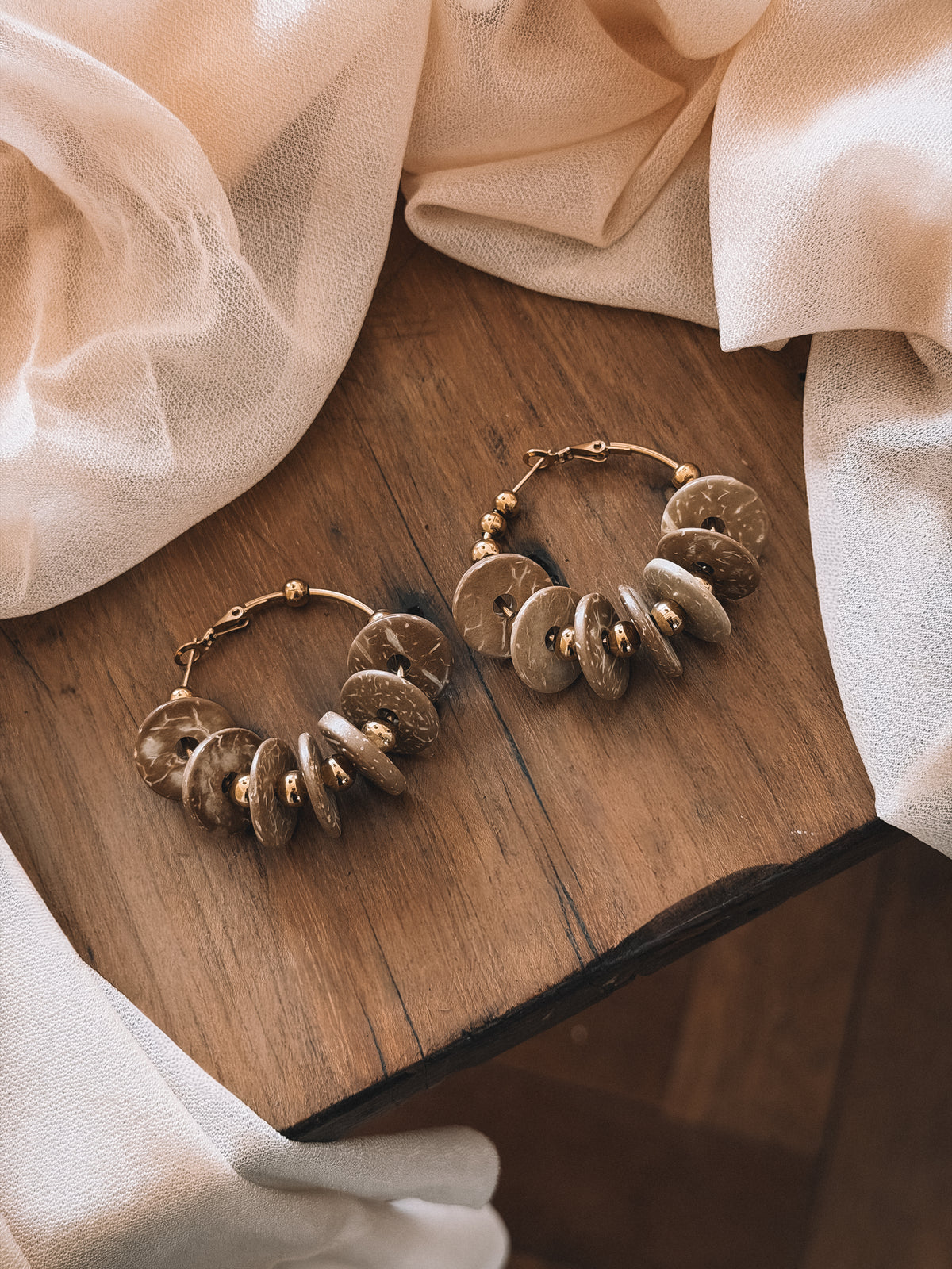 Boucles Créoles Apolline Beige