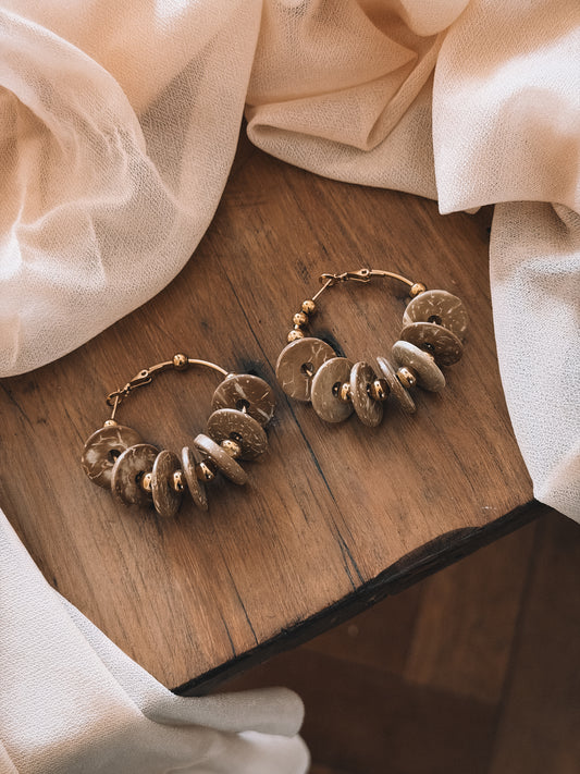 Boucles Créoles Apolline Beige