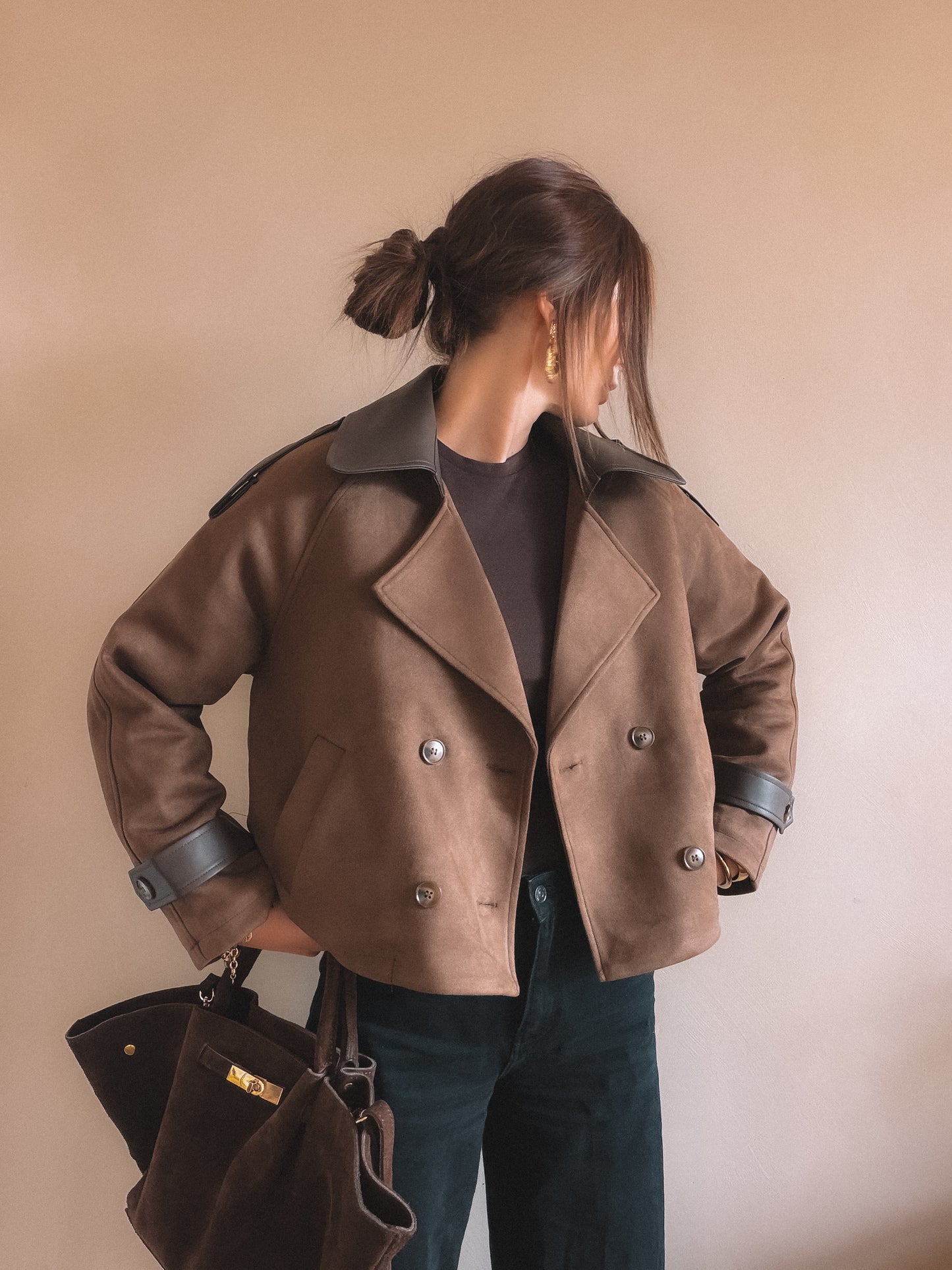 Manteau Charlie Marron Suédine