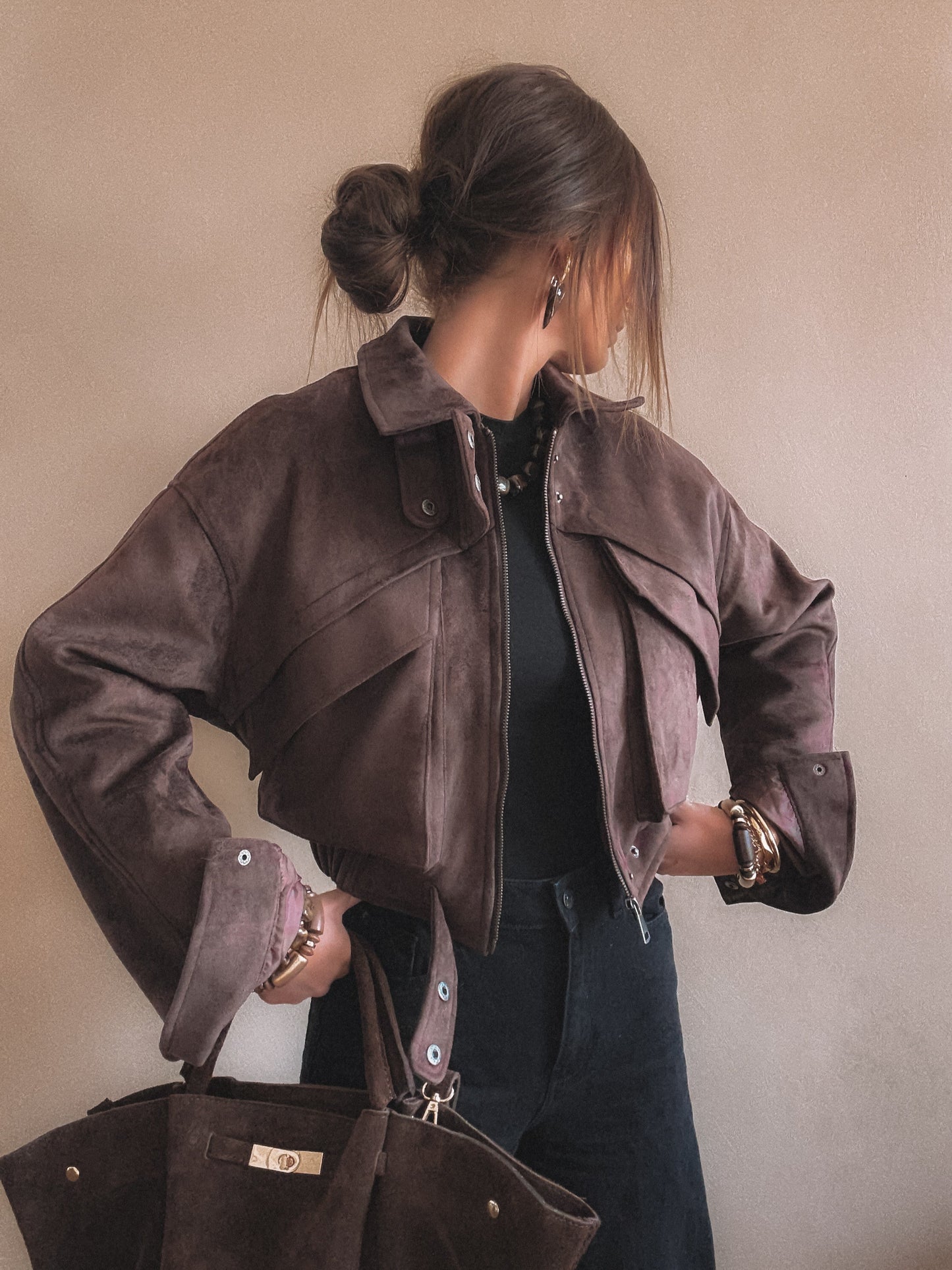 Veste Emma Marron Suédine