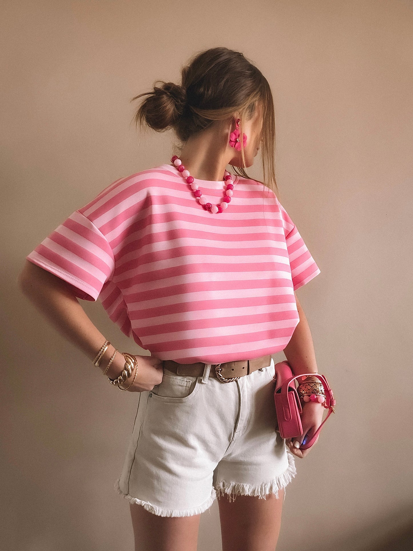 T-Shirt Alix Rayures rose