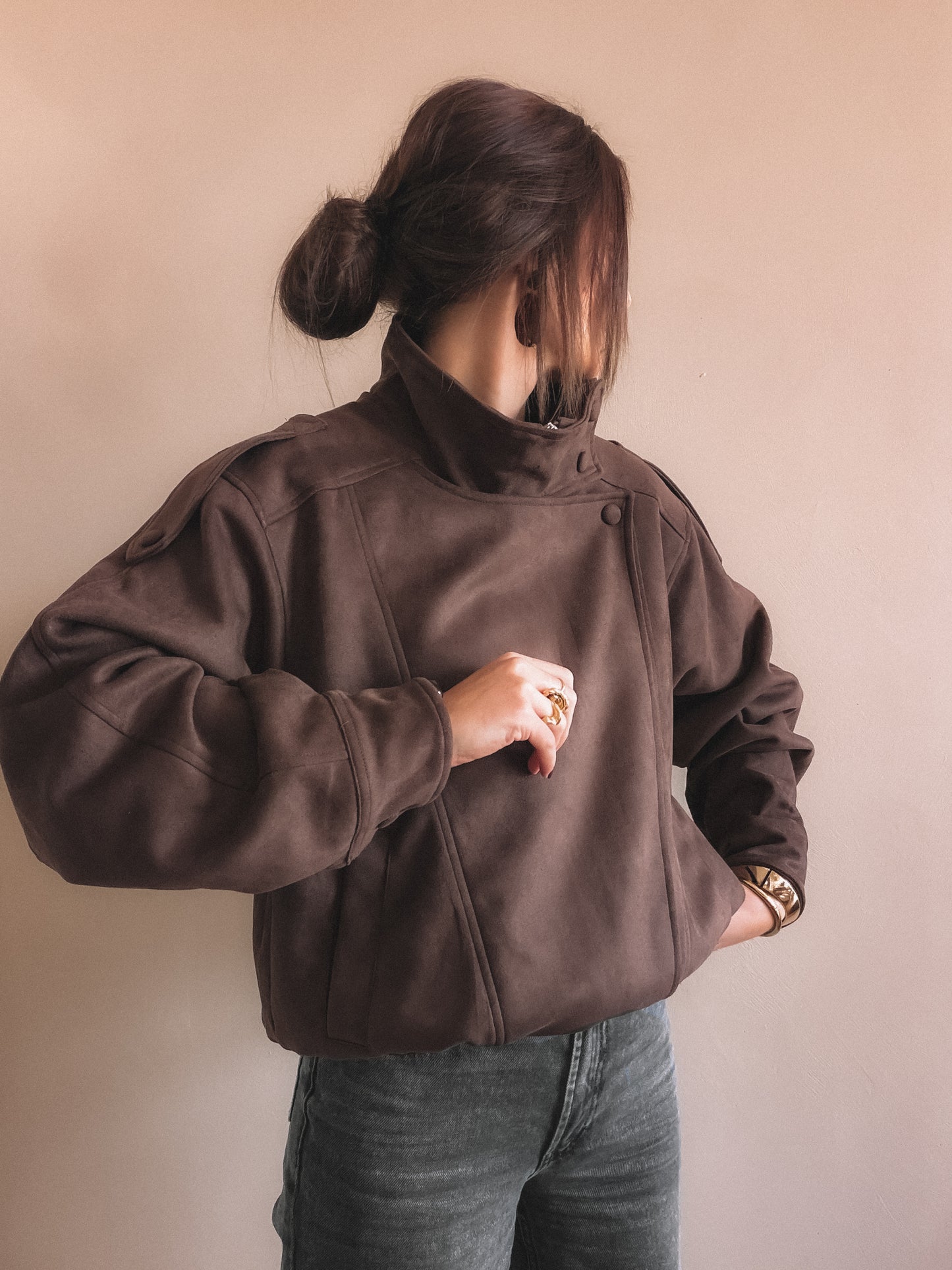 Veste Aren Suédine Marron