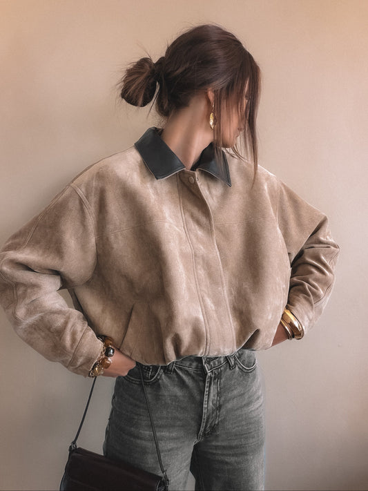 Manteau Thais Camel Suédine