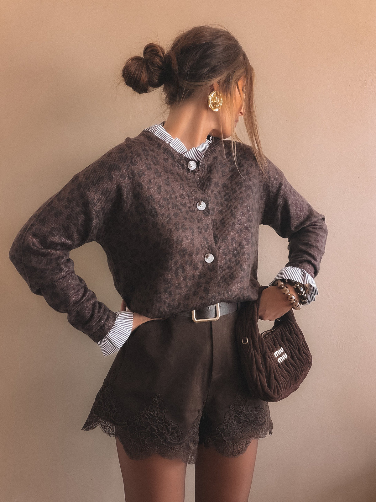 Gillet CÉLESTE léopard marron