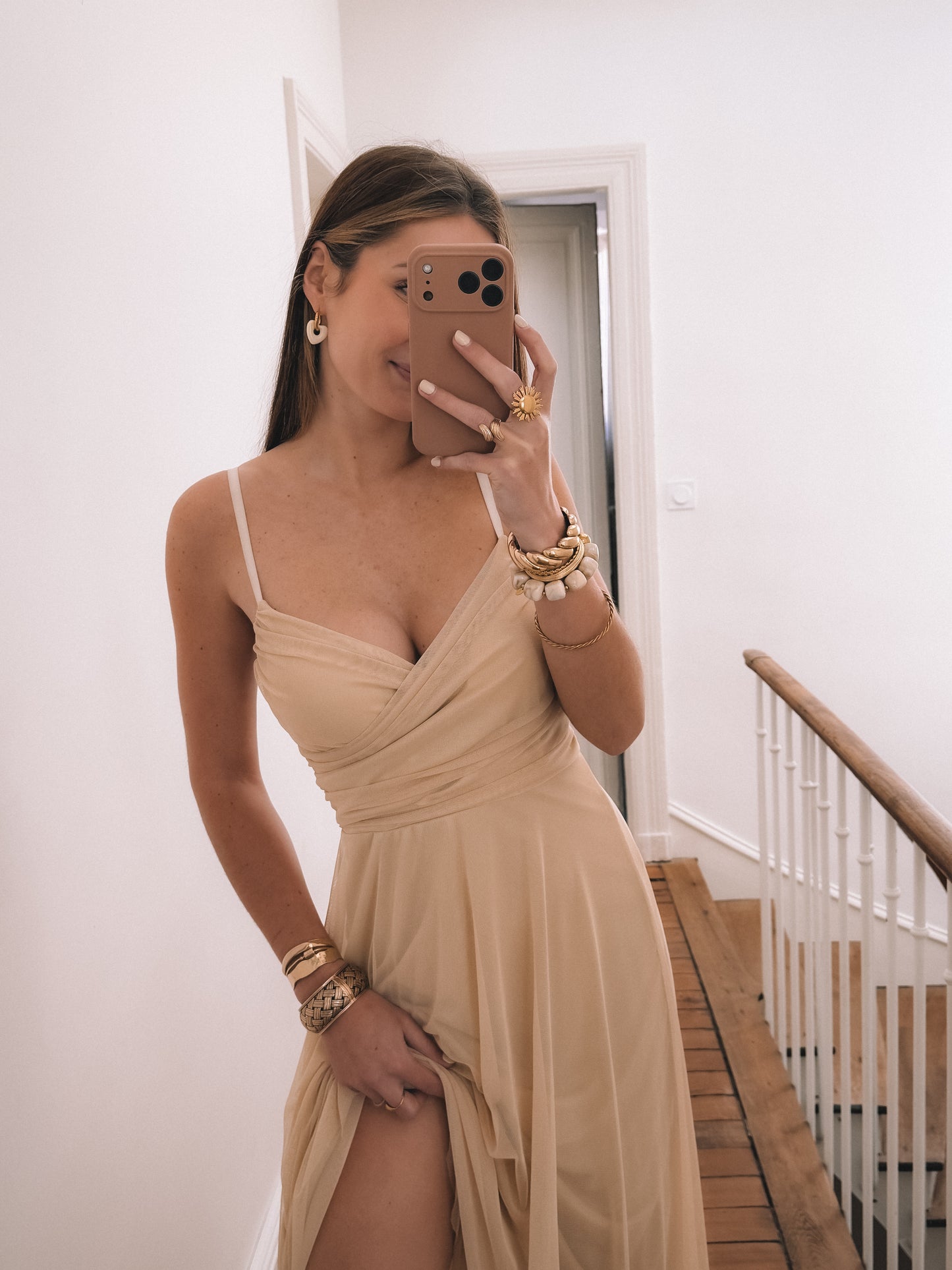 COLLECTION CEREMONIE - Robe LONGUE Talia Beige