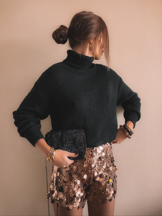 Short Iris Sequins Cuivrés