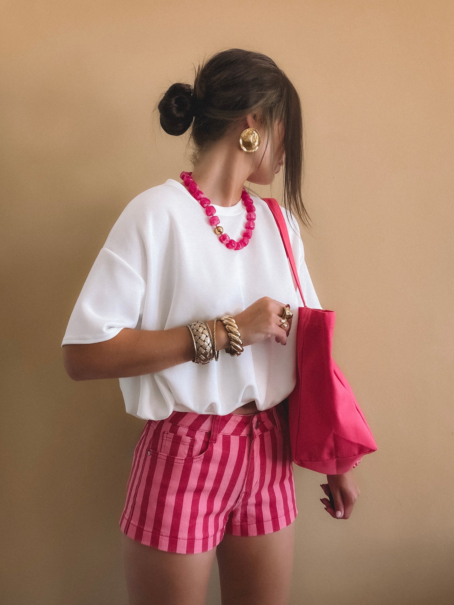Short Rosa à rayures