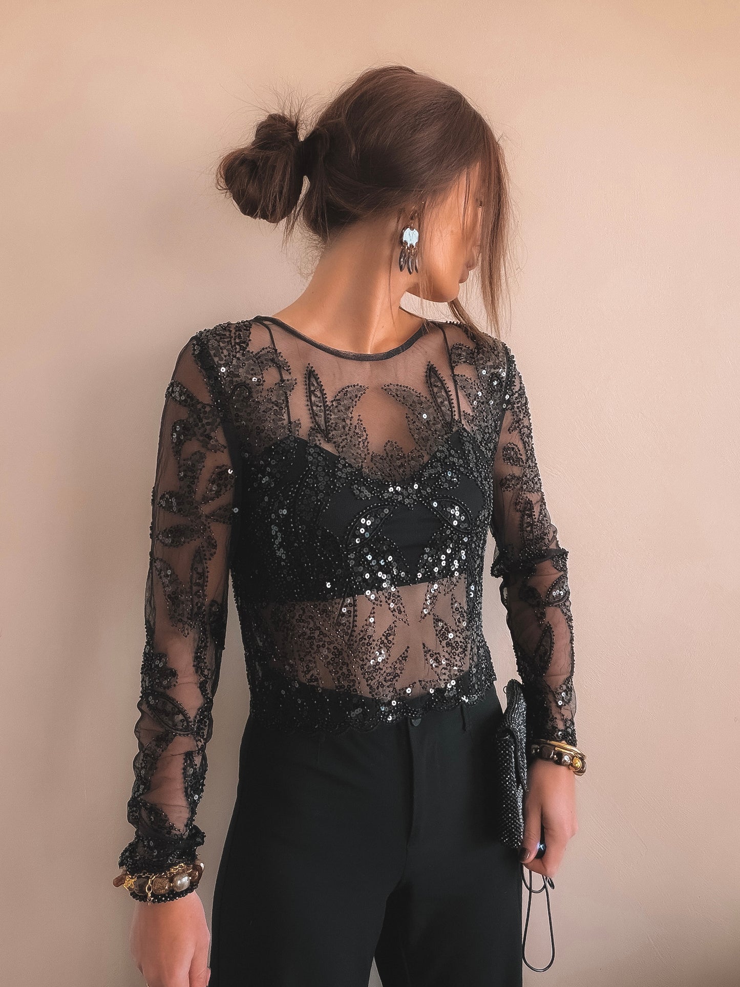 Blouse Mila Sequins noir