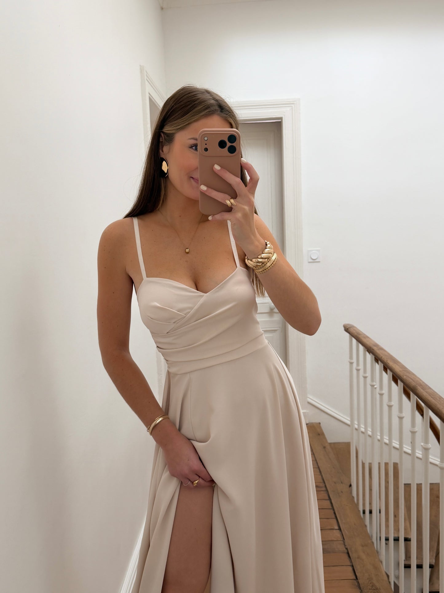 COLLECTION CEREMONIE - Robe Mona Beige