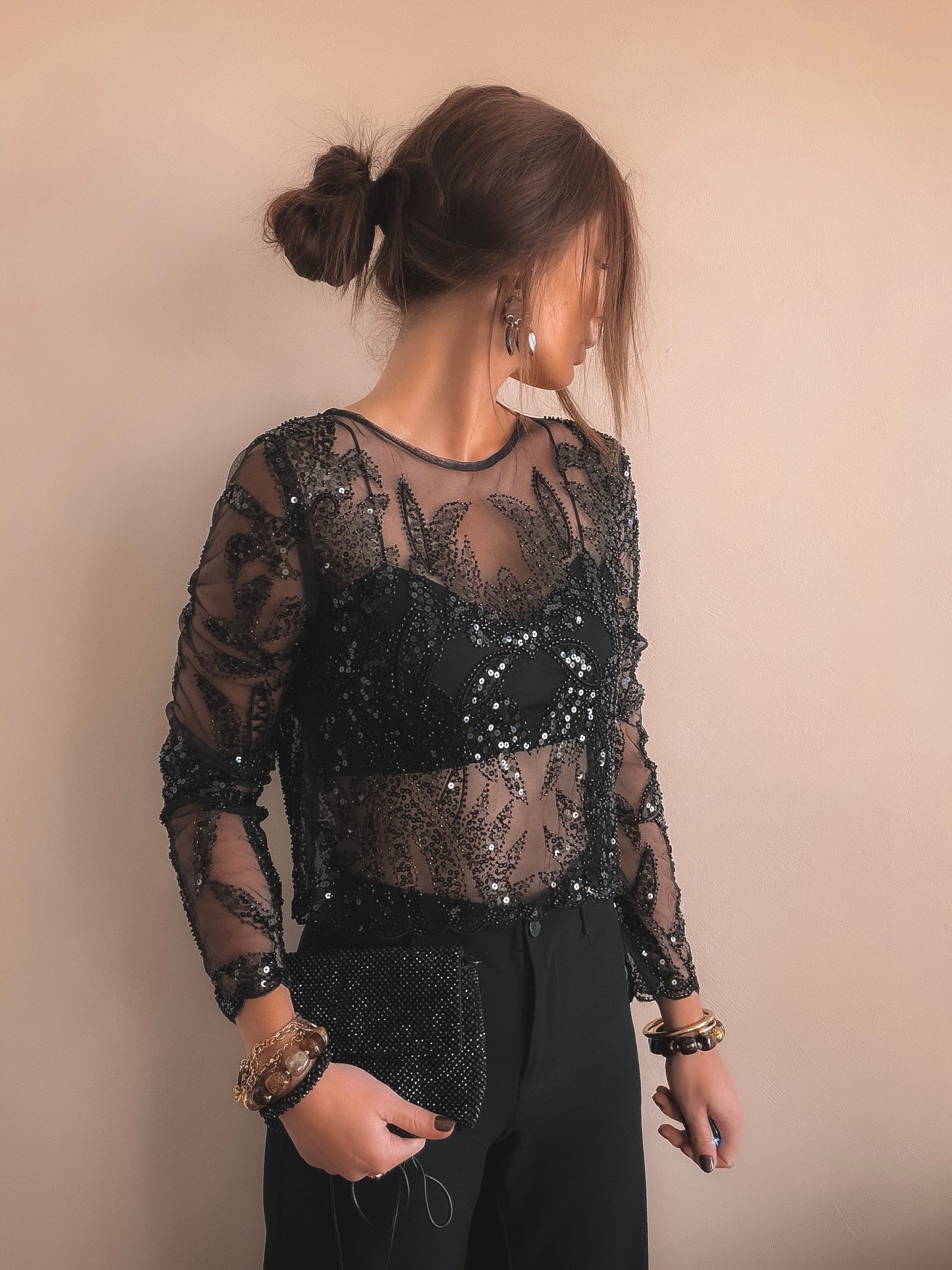 Blouse Mila Sequins noir