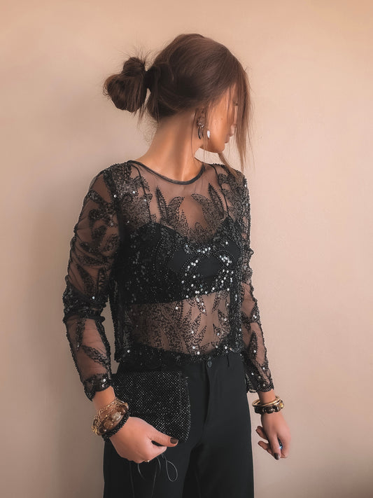 Blouse Mila Sequins noir