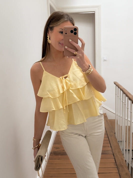 Top Céleste Jaune