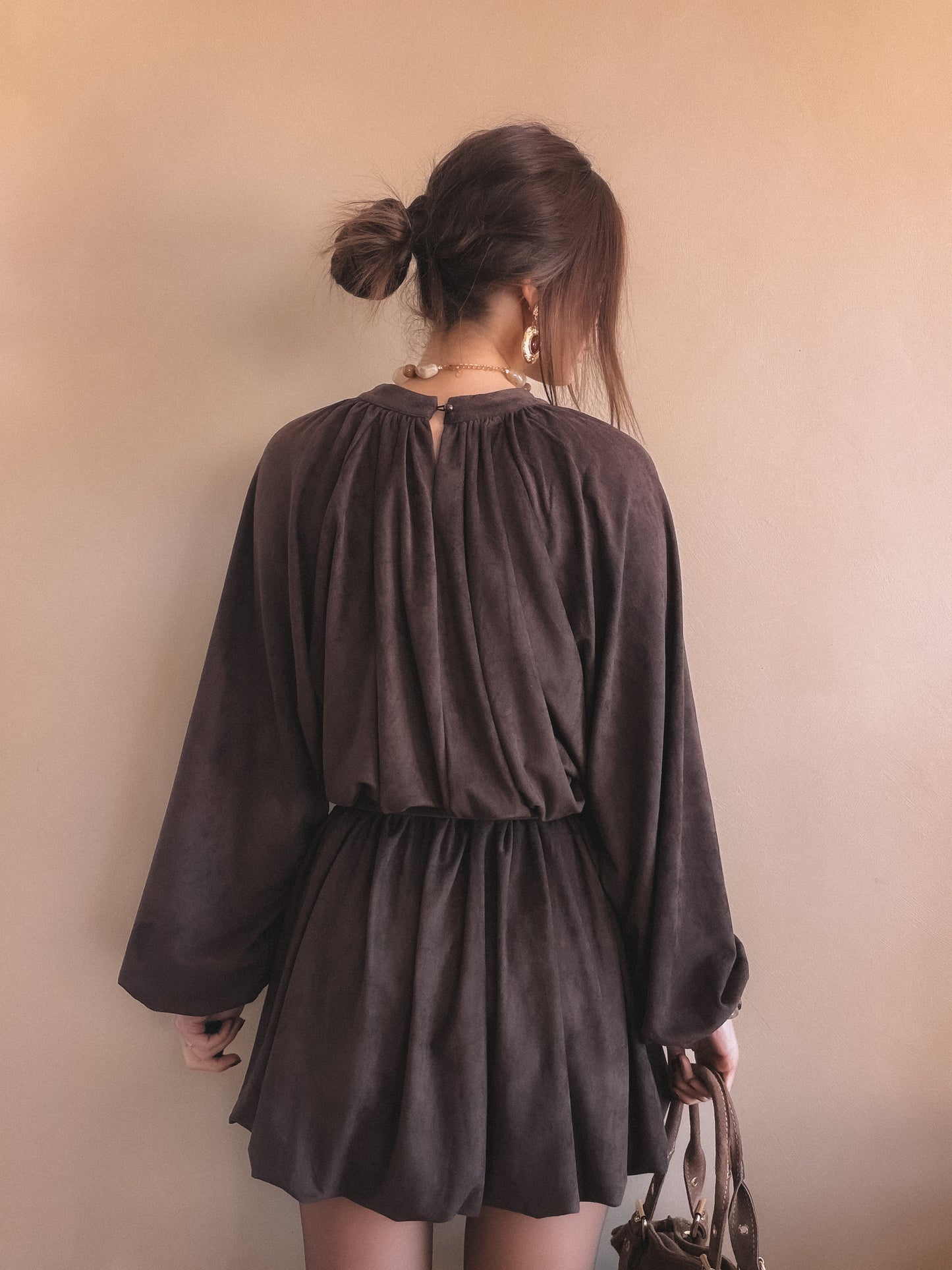 Robe Aria Suédine Marron