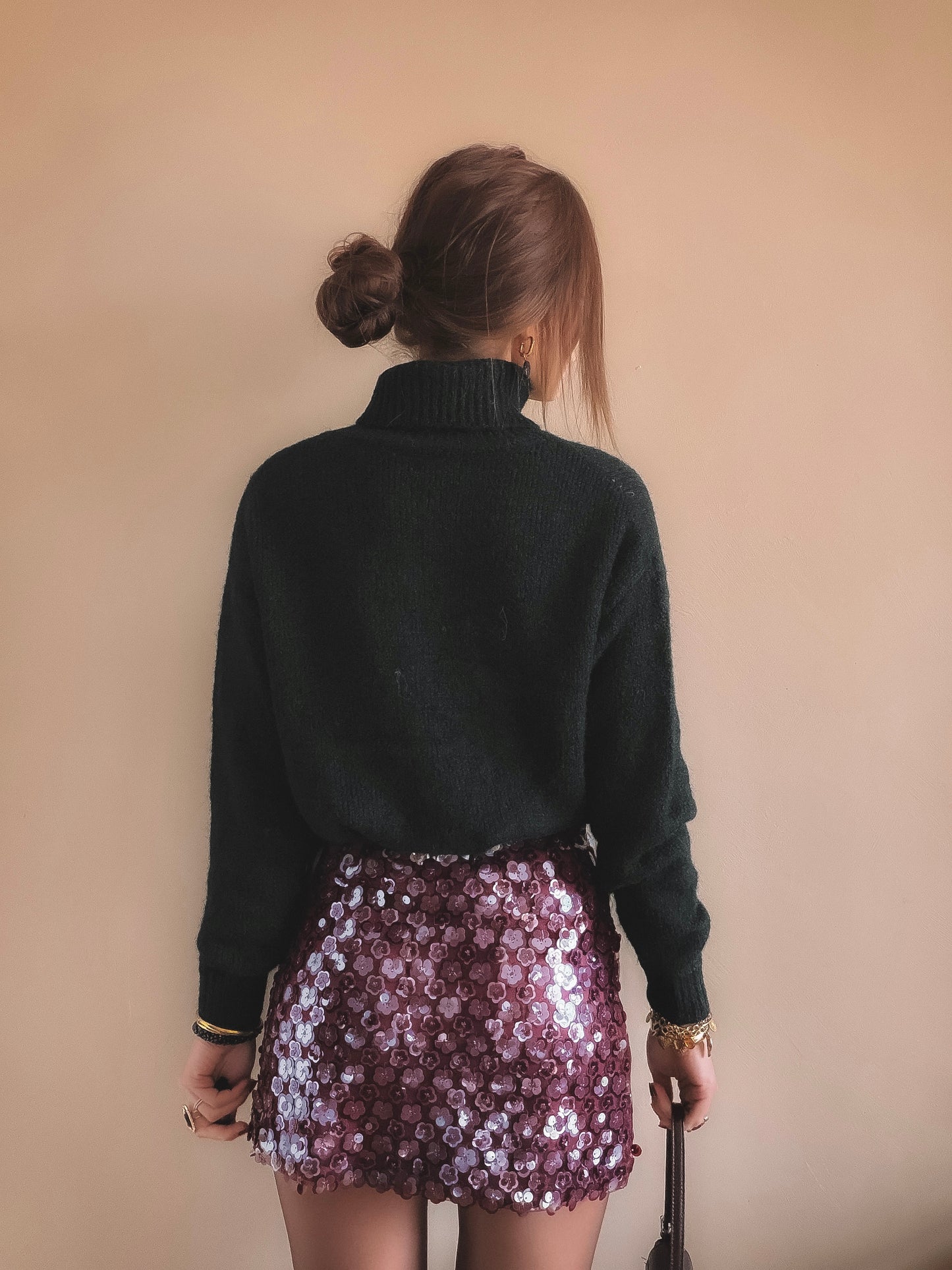 Jupe Ilya sequins Bordeaux