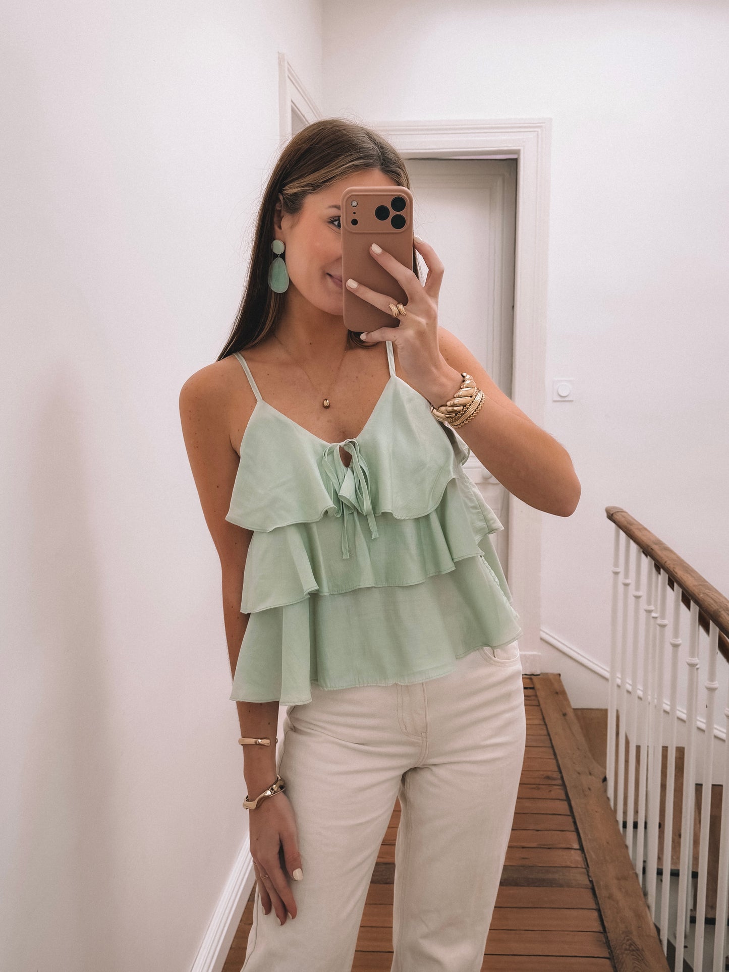 Top Céleste Vert Sauge