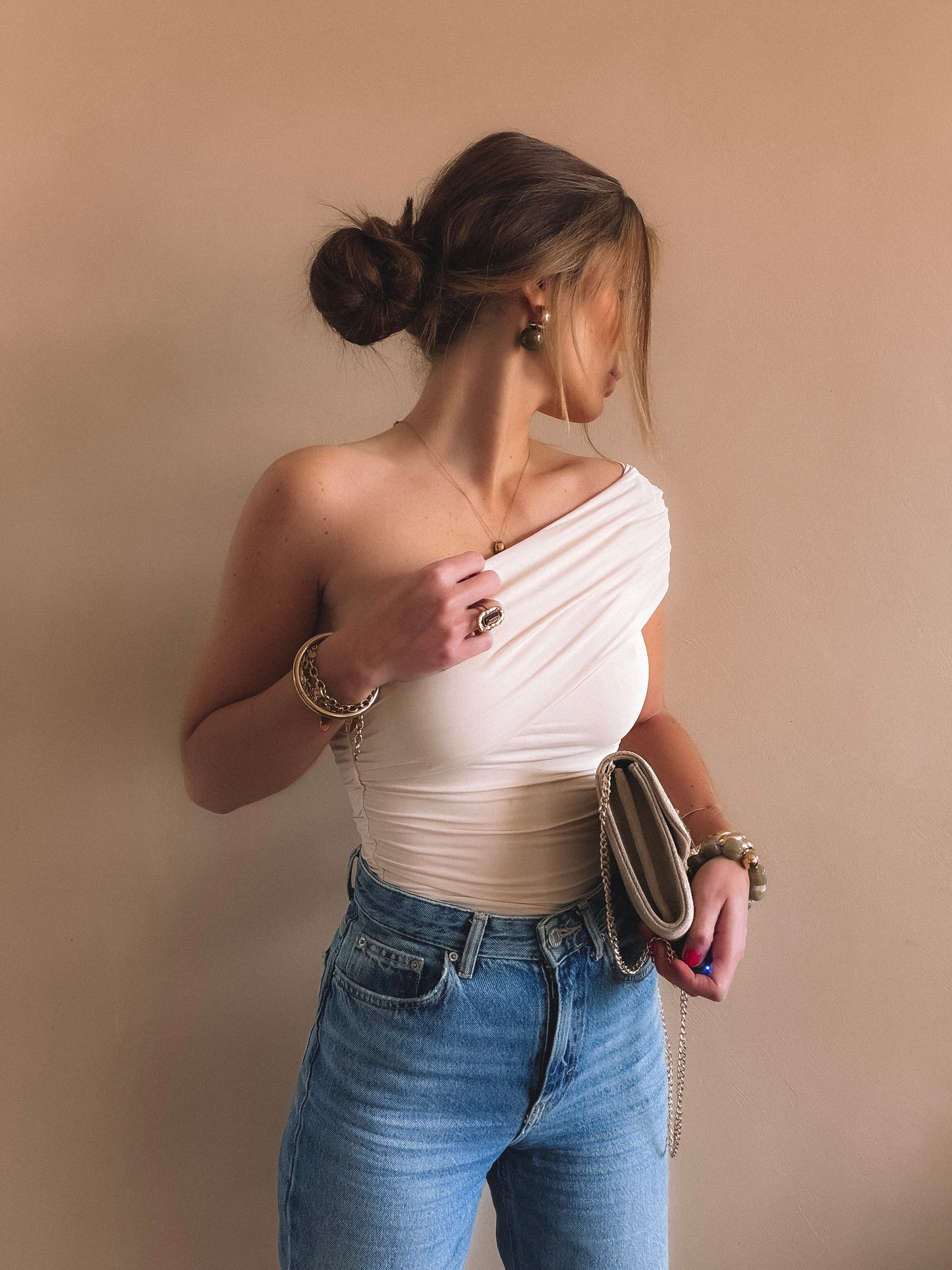 Top Asymétrique Alba Beige