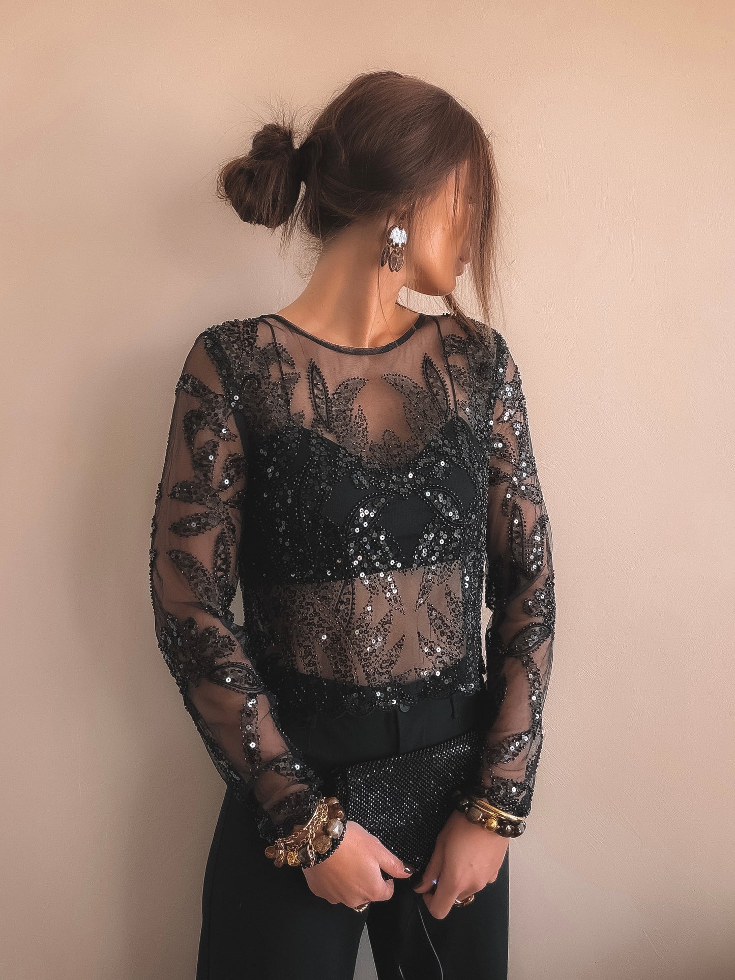 Blouse Mila Sequins noir