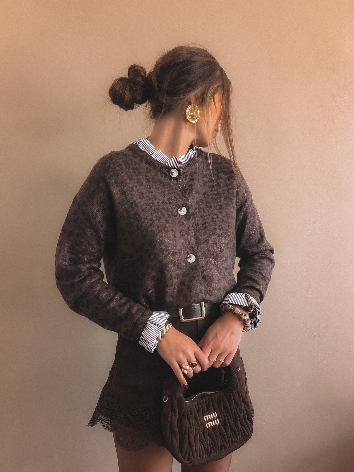 Gillet CÉLESTE léopard marron