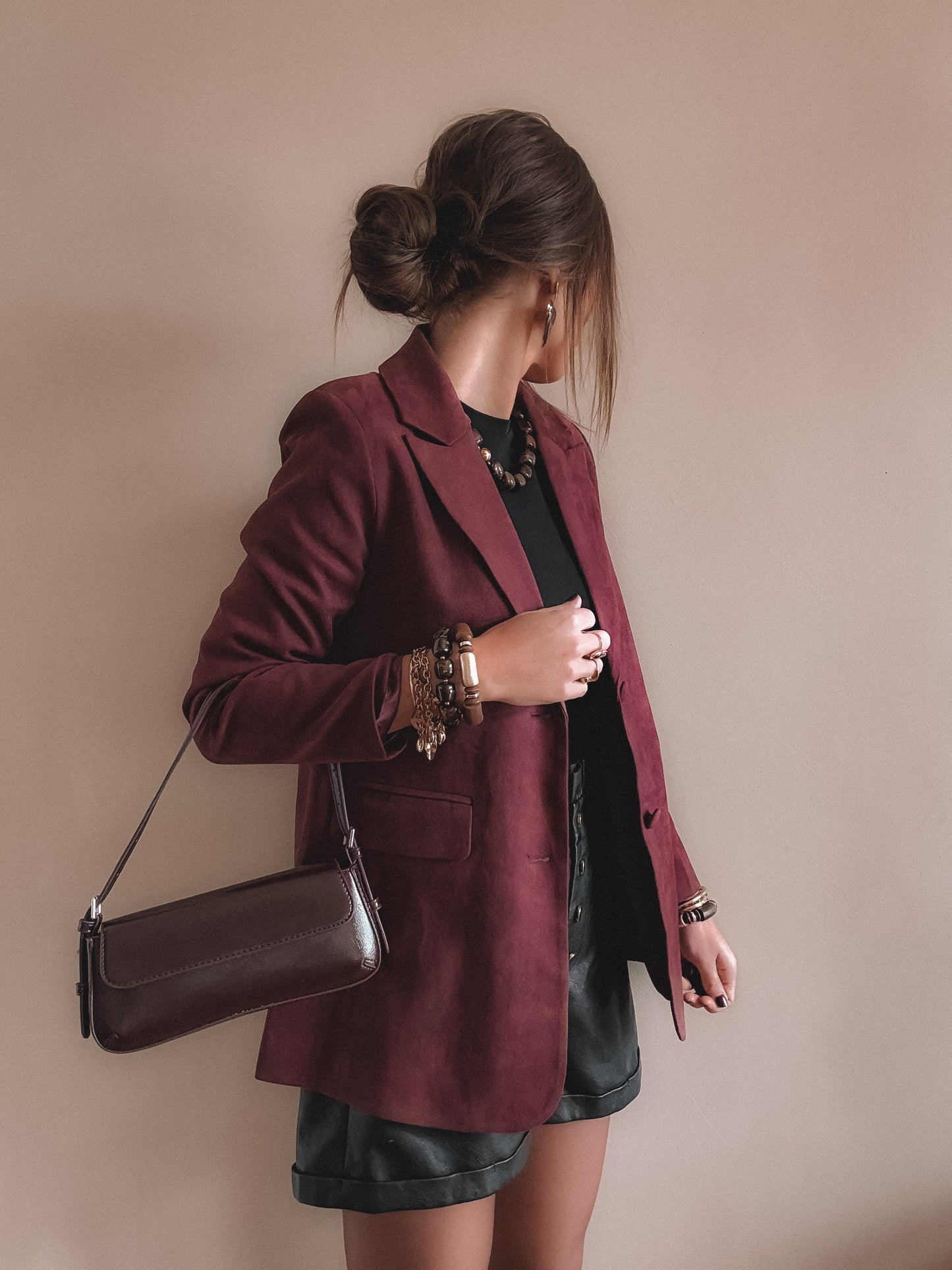 Blazer Claudia Bordeaux Suédine