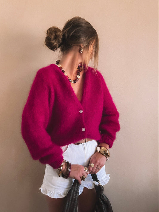 Gilet Melba Framboise KID MOHAIR