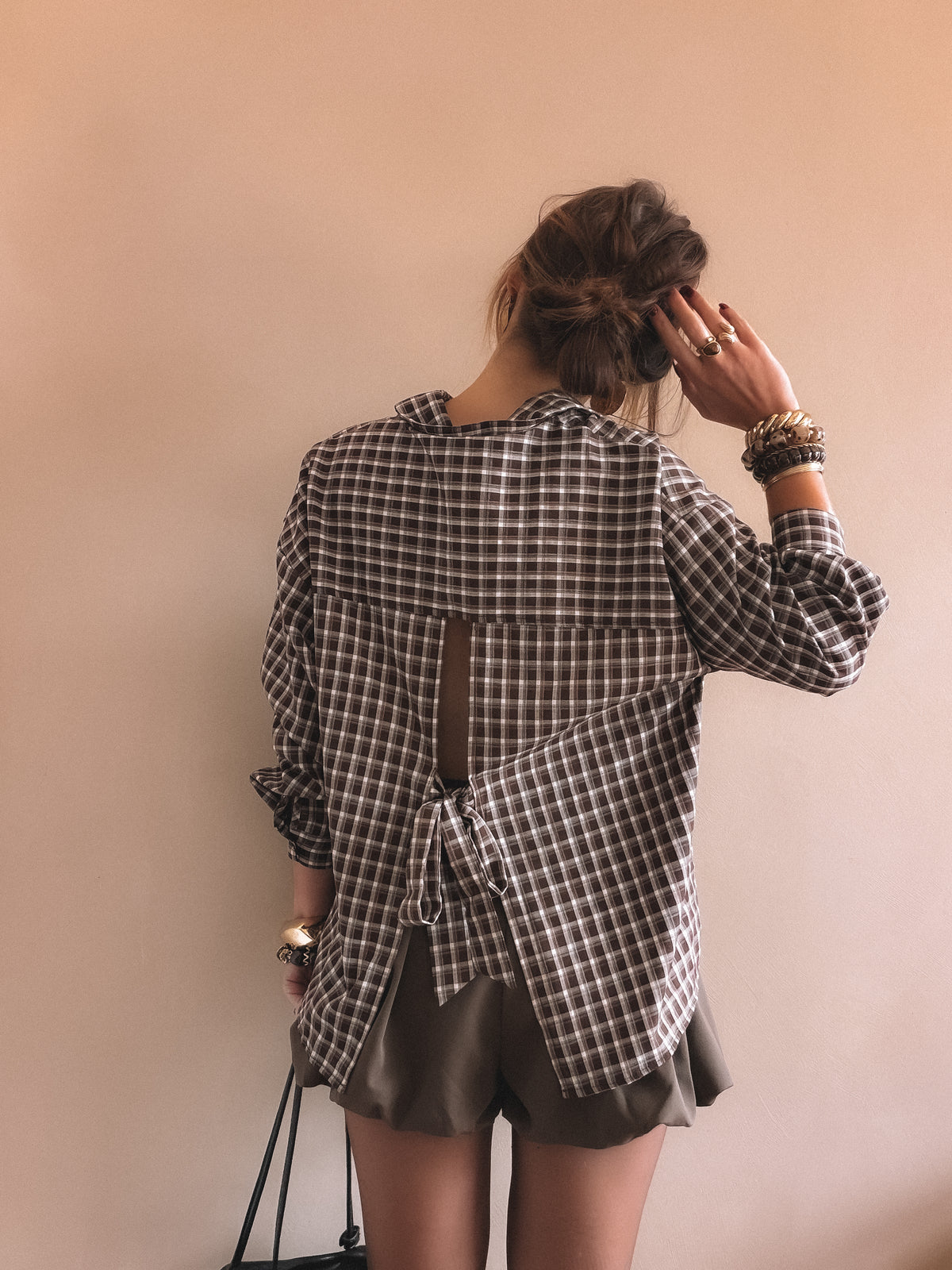 Chemise Sidonie à carreaux Marron