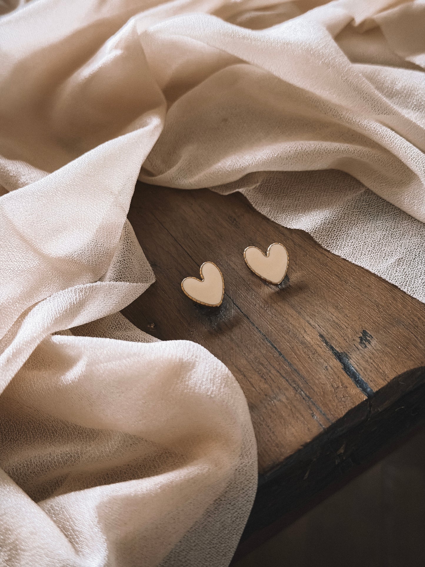 Boucles Luna Coeur Ecru
