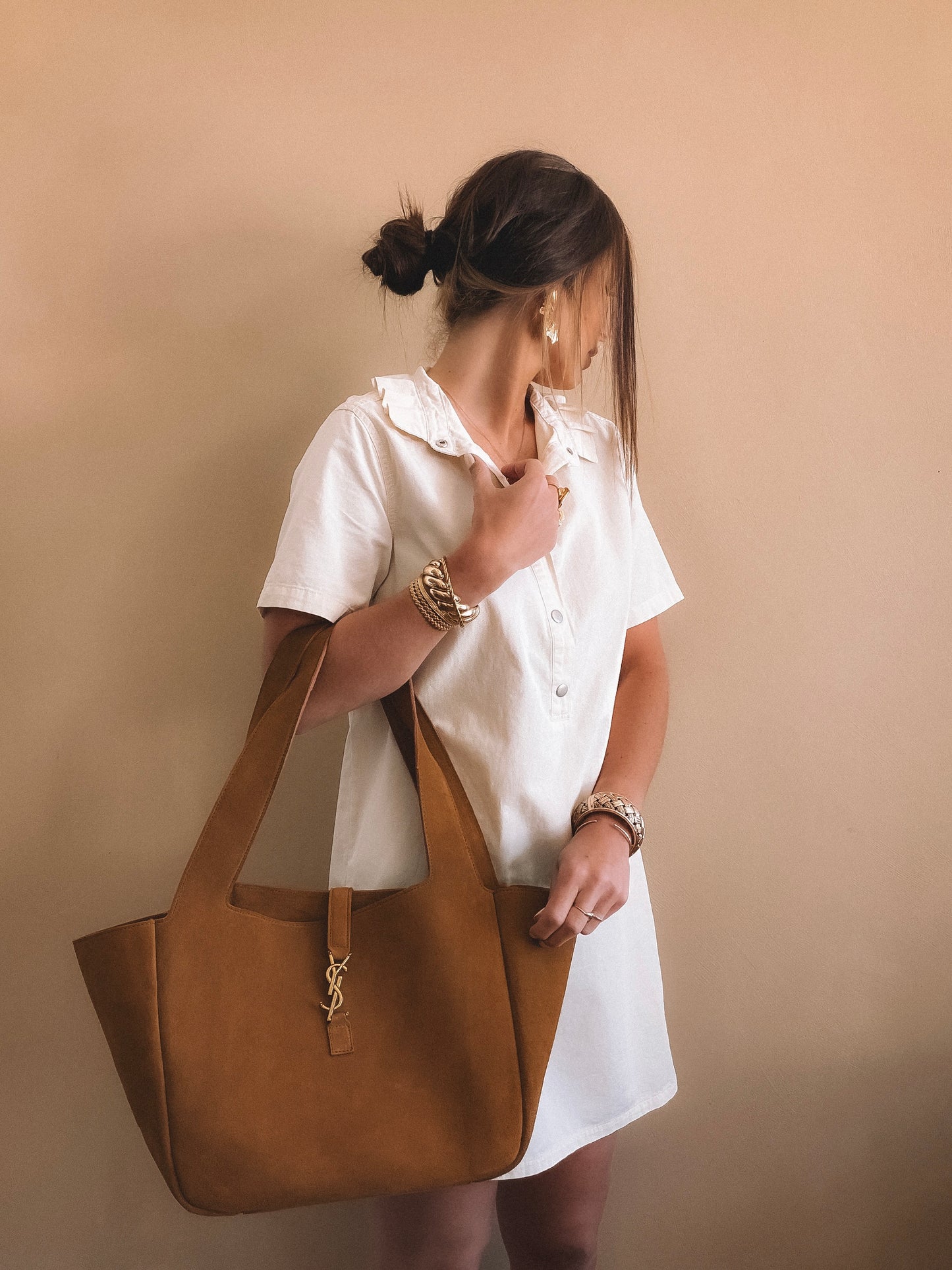 Robe en jean Almena Ecru