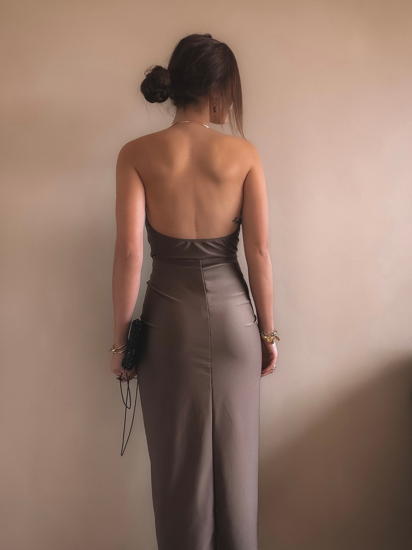 Robe Dos Nu Luna Taupe