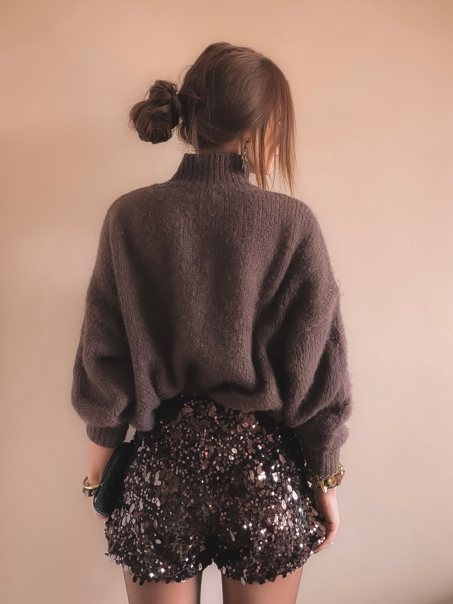 Short Léo Sequins marron