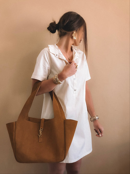 Robe en jean Almena Ecru