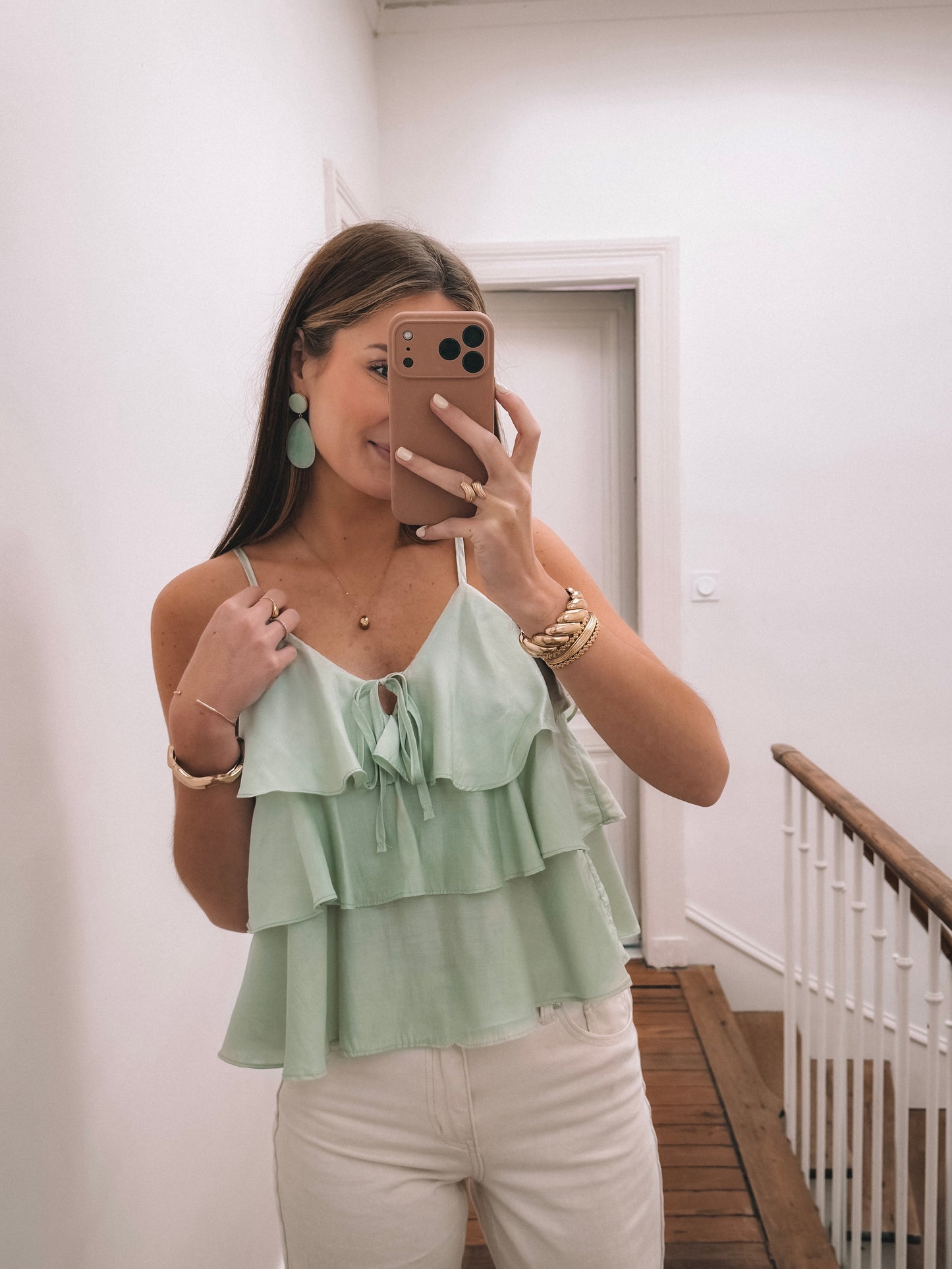 Top Céleste Vert Sauge