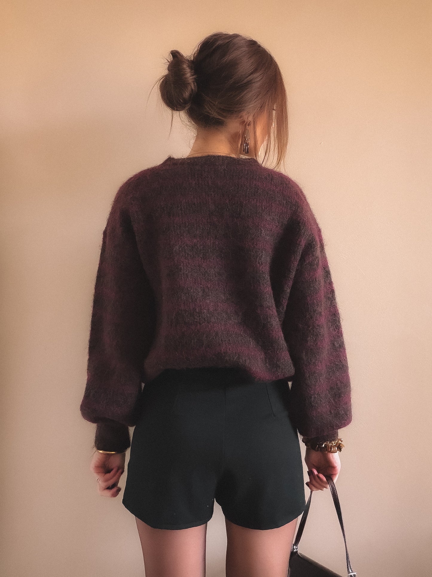 Pull Elya Rayures bordeaux