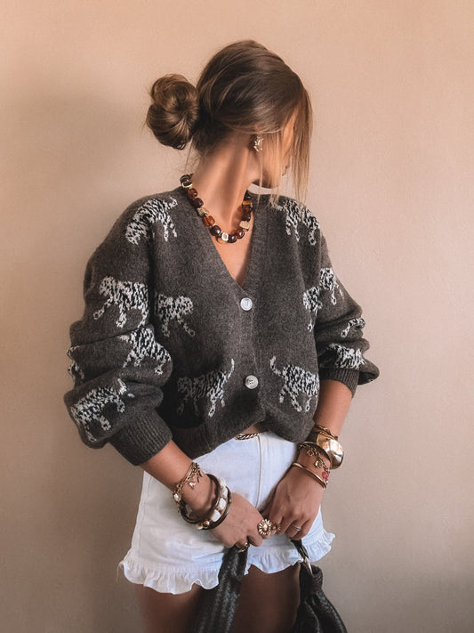 Gilet Nora Marron leopard